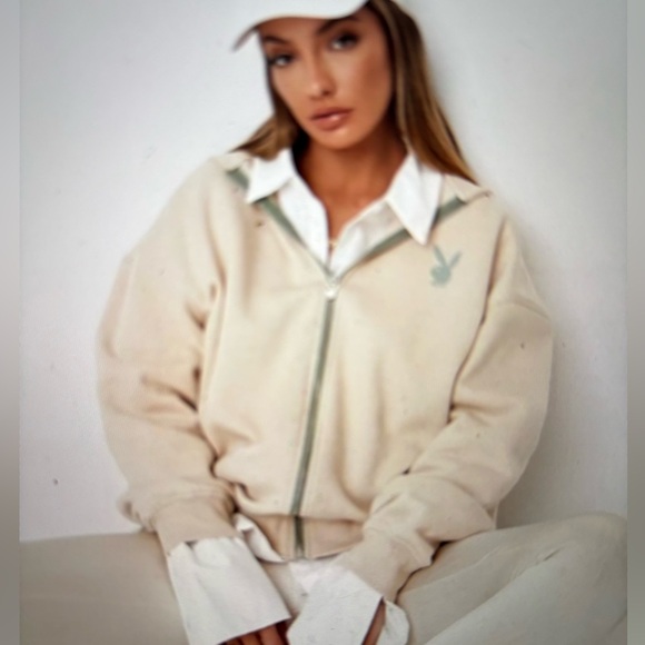 Missguided Jackets & Blazers - Missguided x Playboy Oversized Hoodie EUC